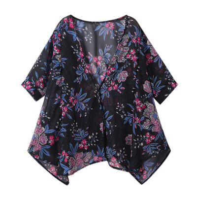 

Toponeto Women Beach Tops Print Swimwear Cardigan Swimsuit Bikini Cover Up