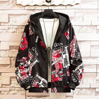 

Toponeto Mens Autumn Winter Camouflage Coat Letter Long Sleeve Double-faced Jacket
