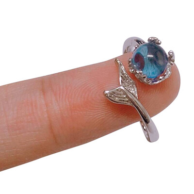 

Mermaid Bubble Ring Hand Jewelry Multicolor Temperament Wild Simple Personality Fishtail Ring Creative Women Accessories