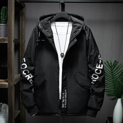 

Gobestart Mens Autumn Winter Casual Solid Hooded Jacket Long-sleeved Windbreaker
