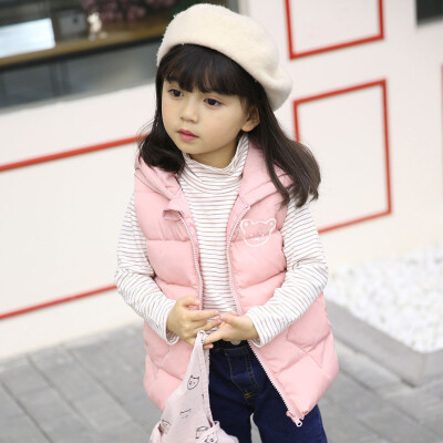 

Toddler Baby Girl Boy Sleeveless Solid Hooded Warm Waistcoat Vest Kid Clothing