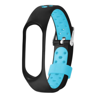 

TPE Metal Buckle Ventilated Bracelet Watch Strap Band for Xiaomi Miband 3