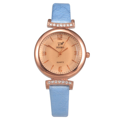 

Casual Women Watches Rhinestone Scale Dial Ladies Quartz Wristwatch Elegant Leather Strap Sport Clock Gift Montre Femme