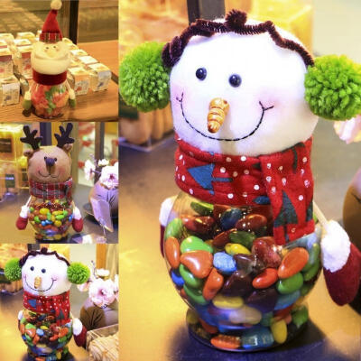 

Christmas Snowman Plastic Candy Container Decorative Candy Jars Holiday Decor