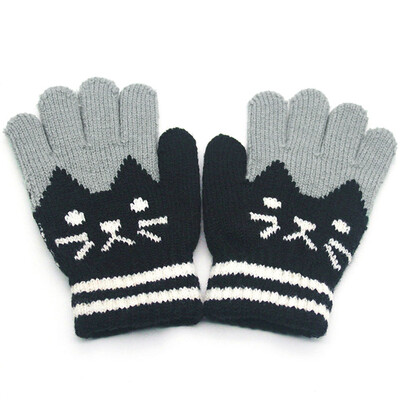 

New Fashion Christmas Gift Children Kids Winter Warm Knitted Gloves Full Finger Mittens