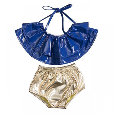 

2PCS Kids Baby Girls Tankini Bikini Set Halter Ruffles Swimwear Swimsuit Bathing Suit Beachwear Summer Clothes Set Fit For 1-6