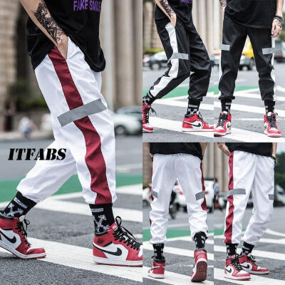 

Fashion Men Sportswear Pants Elastic Cloth Fitness Workout Loose Sweatpants Hip hop