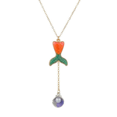 

Sea Shell With Pearll Pendants&Necklace Mermaid Pendant Necklace For Women New Summer Jewelry Female Handmade Necklace Gifts