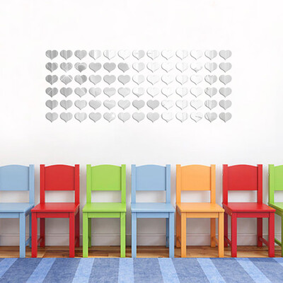 

〖Follure〗50Pcs Mirror Heart-shap Vinyl Removable Wall Sticker Decal Home Decor Art DIY GD