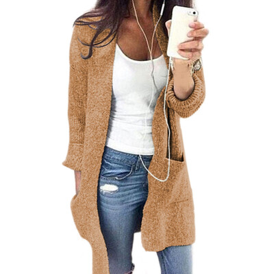

Autumn Winter Womens Knit Sweater Cardigan Coats Casual Loose Pocket Outwear