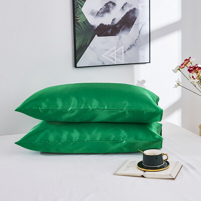 

1Pcs Pure Color Simple Imitated Silk Fabric Satin Summer Pillowcase Pillow Cover