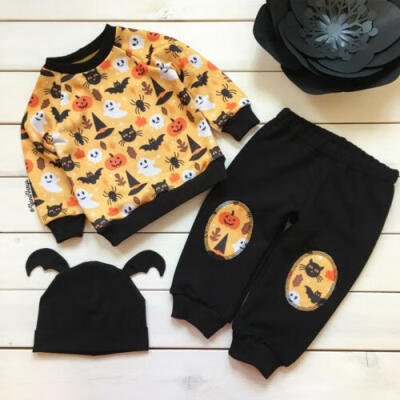 

Toddler Baby Girl Boy Autumn Clothes Halloween Tops Sweater Pants 3PCS Outfits