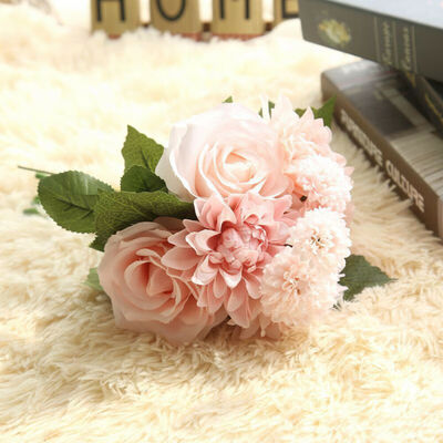 

Artificial Flower Dahlia Rose For Wedding Bouquets Home Decoration Silk