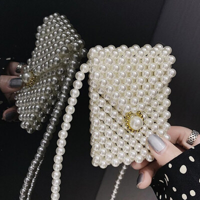 

Banquet Party Elegant Womens Faux Pearl Small Crossbody Shoulder Bag Clutch