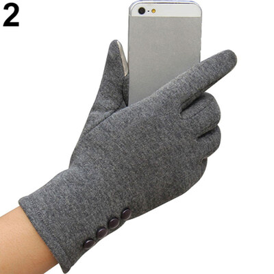 

1 Pair Women Fashion Touch Screen Outdoor Sport Winter Warm Buttons Gloves