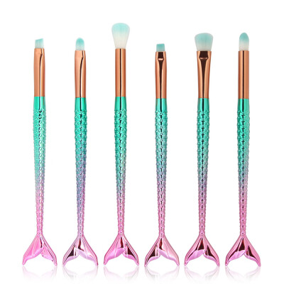 

〖Follure〗6PCS Mermaid Brush Set Foundation Eyeshadow Brushes Makeup Brushes Beauty