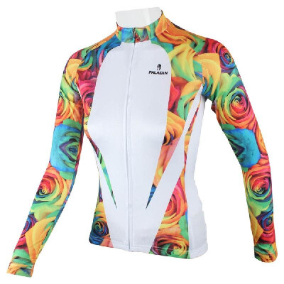 

Paladin Sportswear Womens Spring Summer Autumn Style 100 Polyester Long Sleeved Outdoor Rose Cycling Jersey Breathable Clothes