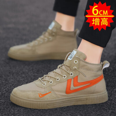 

Mens shoes in summer high-heeled small white canvas shoes leisure trend high bang hundred autumn tide shoes