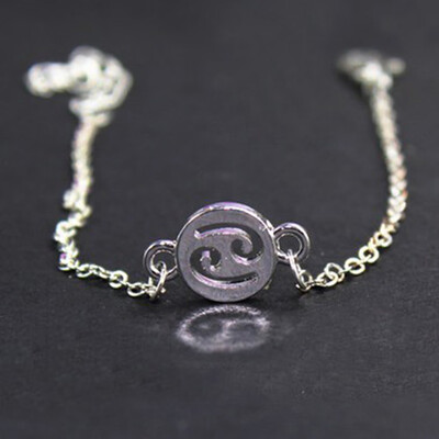 

Silver 12 Constellations Charm Bracelet Astrology Star Sign Guardian Chain Bracelet Women Hand Chain Jewelry