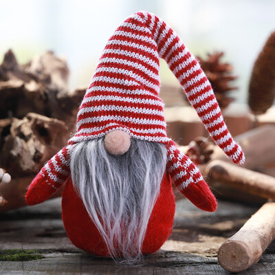 

〖Follure〗Striped Cap No Face Doll Little Figurine Decoration Nordic Land Old Man Doll