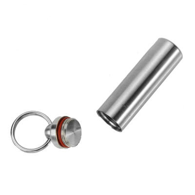 

Greensen Stainless Steel Medicine Keychain Holder For Traveling Camping Emergency