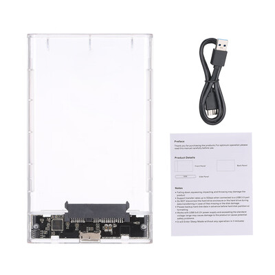 

External Hard Drive Enclosure USB30 to 25inch SATA Hard Disk Case Support UASP Protocol Tool-free Installation Fast Transmission