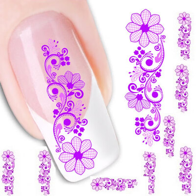 

〖Follure〗Flower Water Transfer Slide Decal Sticker Nail Art Tips Toe Decor XF1427