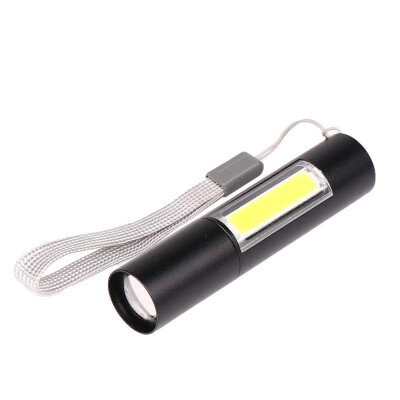

COB LED Rechargeable Flashlight Zoom Built-in Battery Outdoor Flashlight