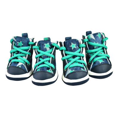 

4 PcsSets Dog Shoes Jean Puppy Winter Snow Boots Warm Waterproof Casual Dog Shoes Pet Slip-resistant Waterproof Shoes Teddy