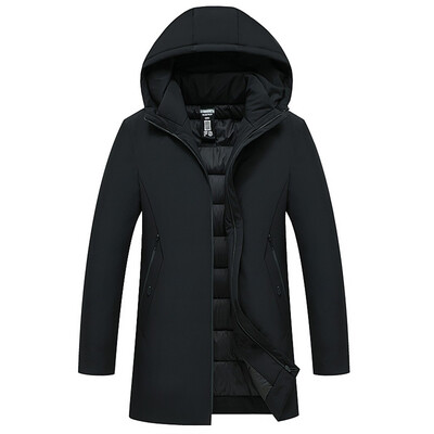 

Toponeto New Style For Men In Autumn And Winter Medium And Long Thicker Cap Cotton Coat