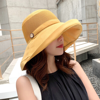 

Hat womens summer visor Korean wave folding Sun Hat womens summer travel along the beach hat