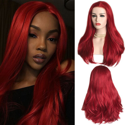 

〖Follure〗Womens Fashion Front lace Wig Short Wave Red Natural Looking Cury Wigs