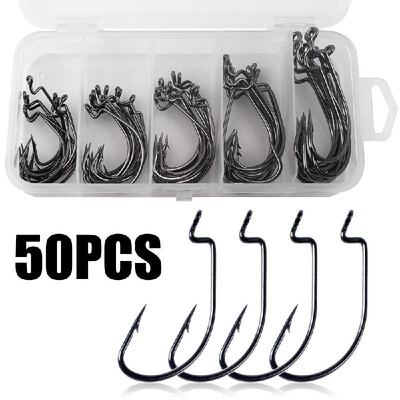 

150pcs Fishing Hooks Worm Soft Bait Fish Hooks with Plastic Box