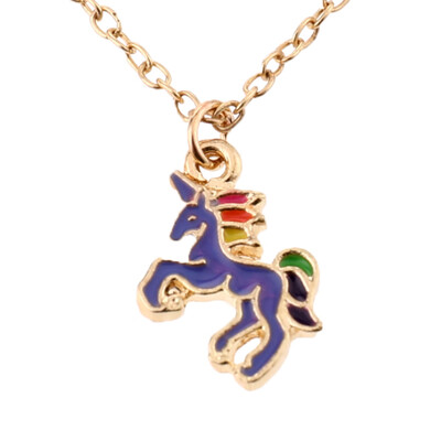 

1pc Cute Horse Animal Pendant Necklace Fashion Jewelry Sparkled Animal Clavicle Pendant Necklace For Women