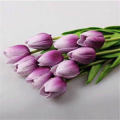 

10PcsBag PU Holland Mini Tulip Artificial Flower Real Touch Tulip for WeddingHomeHotelParty Decoration Valentines Day Gift
