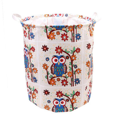 

Canvas Folding Large Laundry Storage Bucket Toys Clothes Barrel Organizer