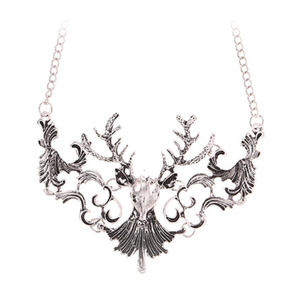 

Hot Sale Retro Bronze Antique Silvergold Color Deer Head Necklaces & Pendants Great Gift