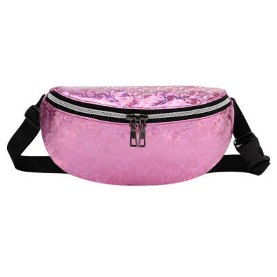 

Waterproof Bling Shoulder Waist Bags Women Fanny Patent Leather Chest Bags