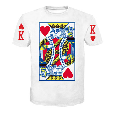 

3D Poker Print Men\s Casual Short Sleeve Graphic T-shirt