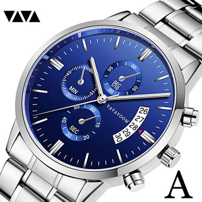 

Gobestart Men Luxury Casual Watch Quartz Stainless Steel Waterproof Calendar Watch