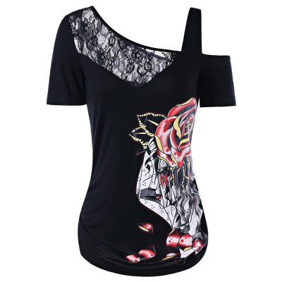 

Rose Lace Insert T-shirt