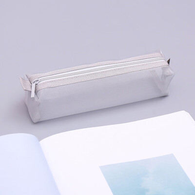 

Cute Student Pen Pencil Case Nylon Mesh Pouch Makeup Bag Zipper Bag Pouch