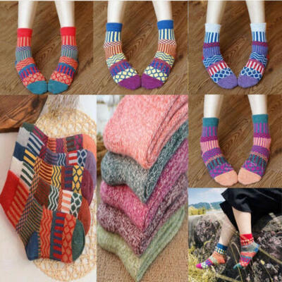 

5 Pairs Womens Wool Cashmere Thick Sock Soft Warm Casual Sports Winter Socks Lot