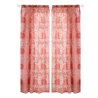 

Peony Cut Flower Bubble Print Window Blinds Drapes Half Blackout Curtains