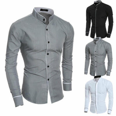 

Mens Luxury Casual Formal Shirt Long Sleeve Slim Fit Business Dress Shirts Tops