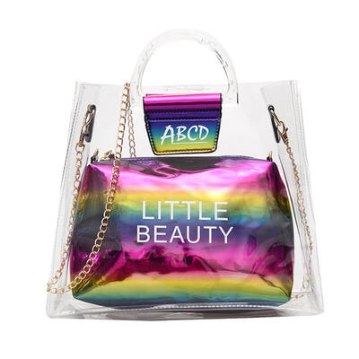 

Transparent Shoulder Messenger Handbags Women Chain PVC Crossbody Clutch