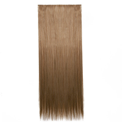 

Synthetic Fiber Clips in on Hair Extension 34 Full Head One Piece 5 Clips Long Silky Straight Curly Wavy