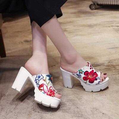 

Rose Wedge Slippers Female Summer Sandals Sponge Cake High Heel Womens Shoes