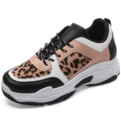 

DIWEINI 2019 new leopard mixed colors plush Fashion high quality women sneakers winter tenis feminino ladies wedges espadrilles