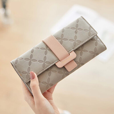 

Tailored Womens Fashion Buckle Wallet Multi-Card Long Wallet Personality